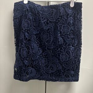 Navy Blue Lace Skirt